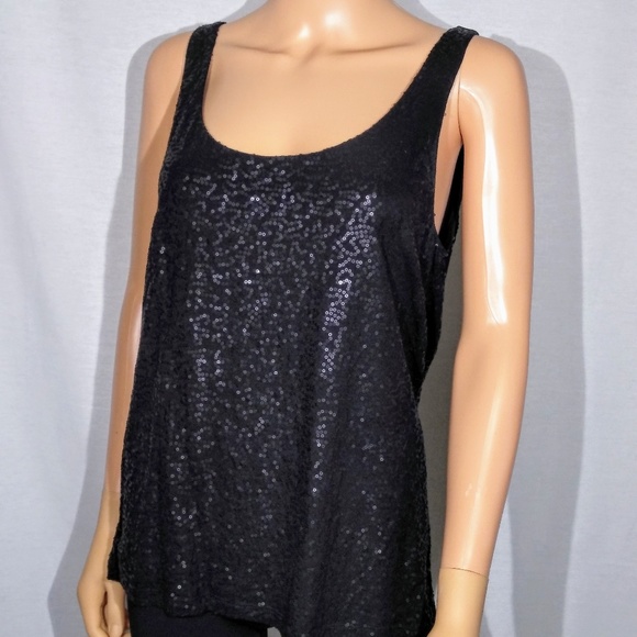 Talbots Tops - Talbots: Sequins Knit Layered Tank L(L)